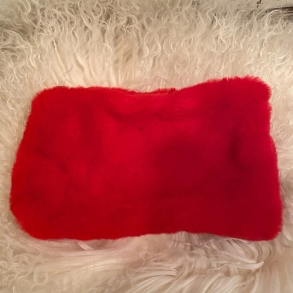 Free People  Red Faux Fur  Essential Pouch